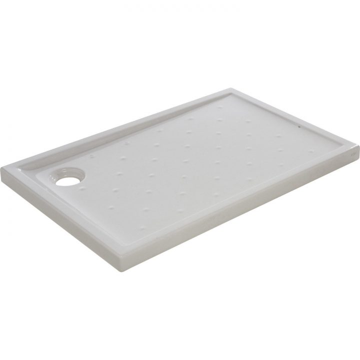 Receveur De Douche Rectangulaire L.120 X L.80 Cm, Grès Blanc serapportantà Receveur Douche Ceramique