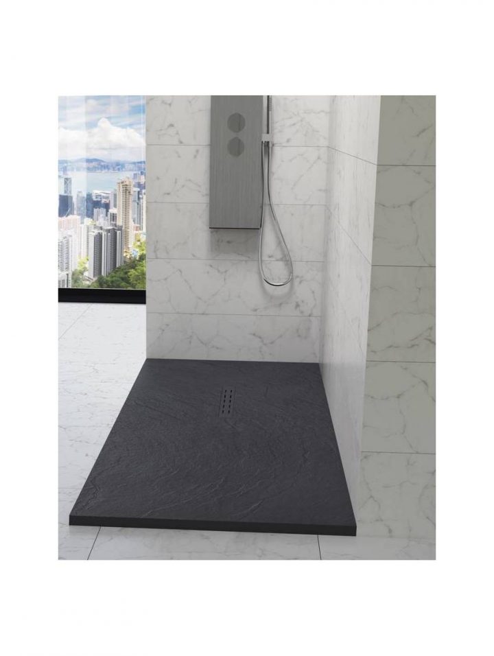 Receveur Douche Gris Anthracite Extra Plat 120X80 Cm encequiconcerne Receveur De Douche Extra Plat 120X80