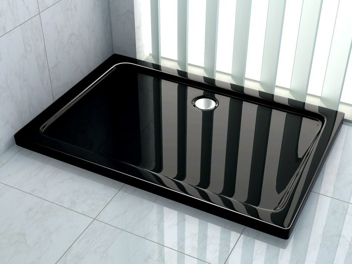Receveur Douche Ultra Plat Noir dedans Bac Douche 120X80