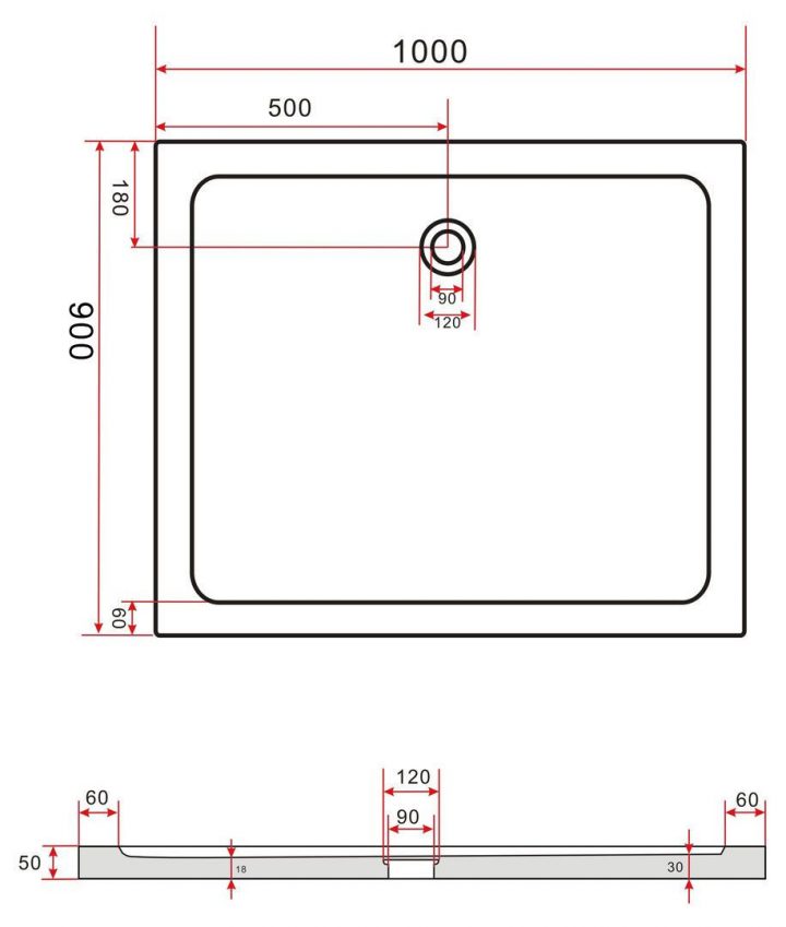 Receveur Douche Ultra Renforcé Forme Rectangulaire Ou Carree (Différentes  Tailles) dedans Receveur De Douche 100X90