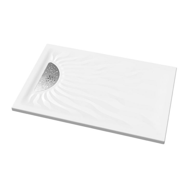 Receveur Embruns Céramique Ultra-Plat À Poser À Encastrer De 120 X 80 Cm,  Pour Bonde De 90 Mm, Avec Capot De Bonde Inox, Avec Traitement Du à Bac Douche 120X80