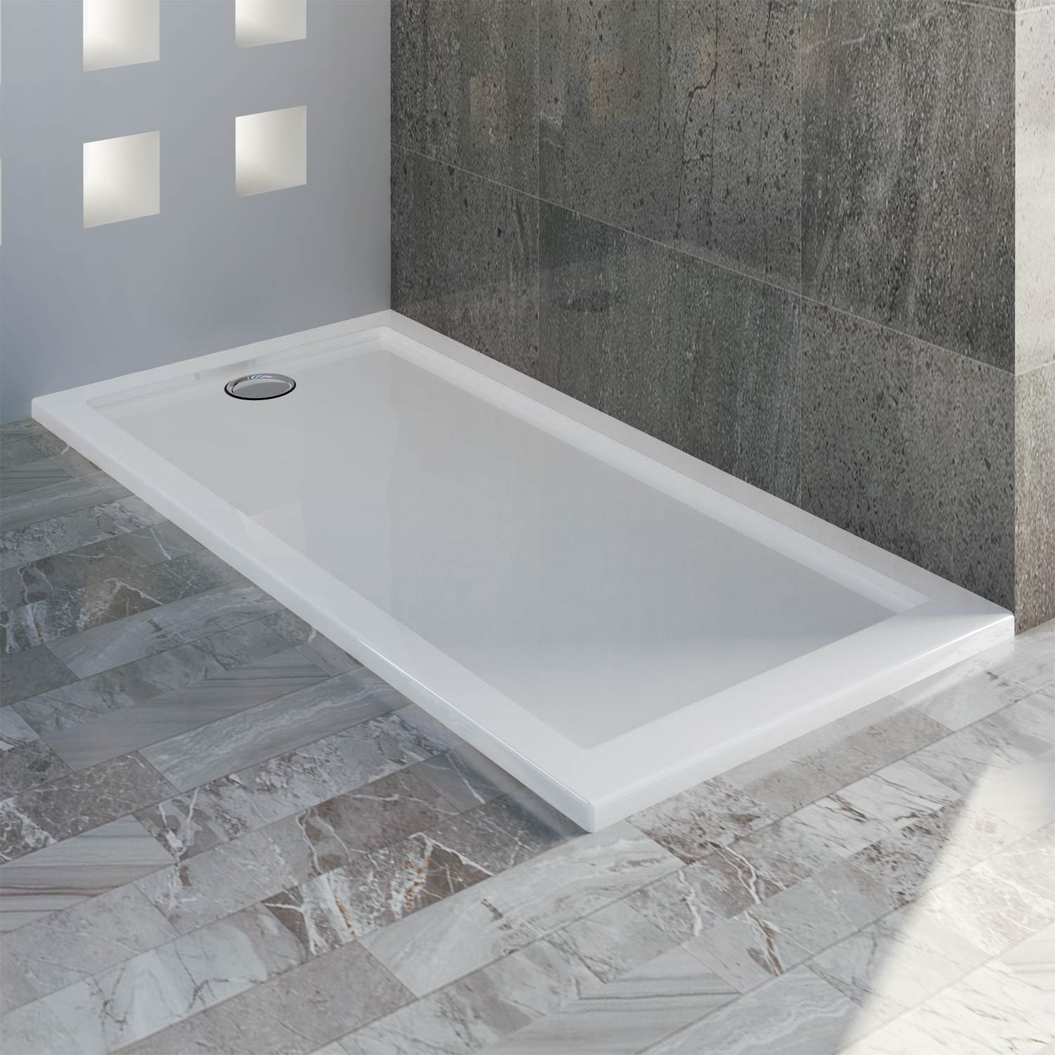 Receveur Plateau Bac A Douche Acrylique Angulaire Carre dedans Baque A Douche