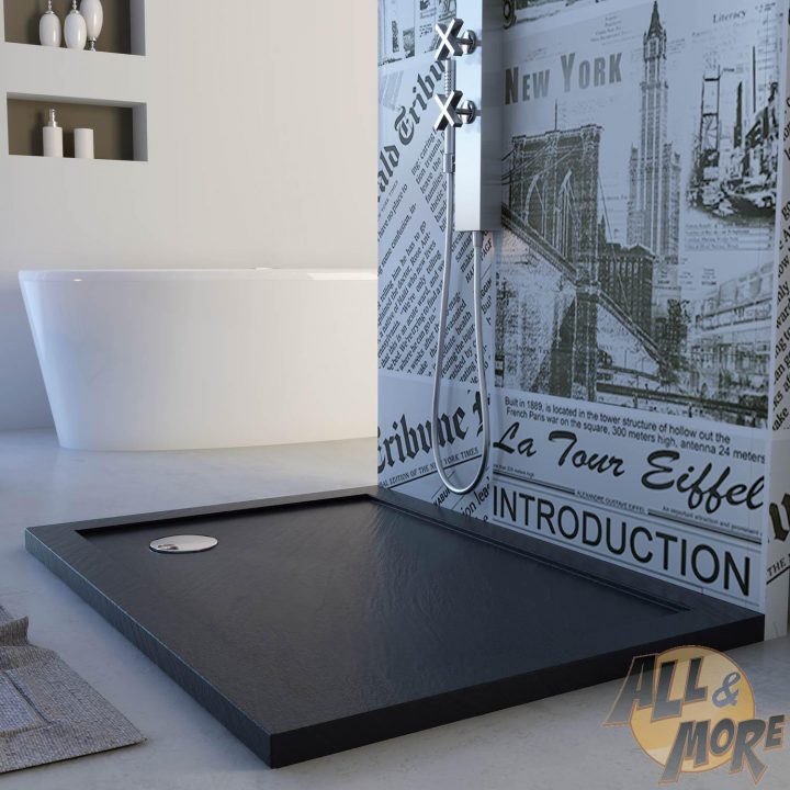 Receveur Plateau Bac Douche 70X120 Cm Anthracite Pierre à Receveur De Douche 70X120