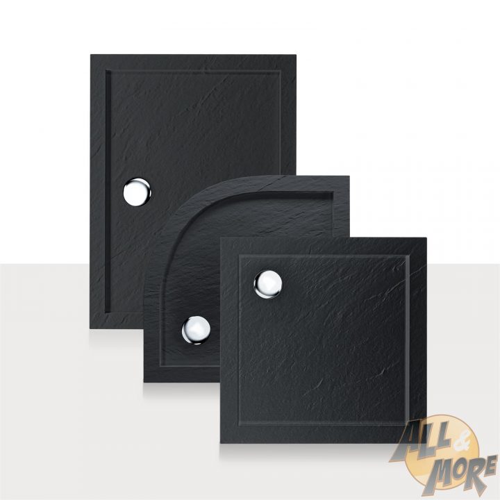 Receveur Plateau Bac Douche 70X120 Cm Anthracite Pierre serapportantà Receveur De Douche 70X120