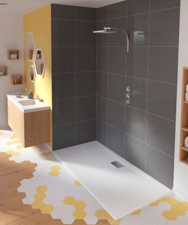 Receveur Rectangulaire En Biocryl Kinesurf Blanc Extra-Plat – 70X90 dedans Receveur De Douche 70X90