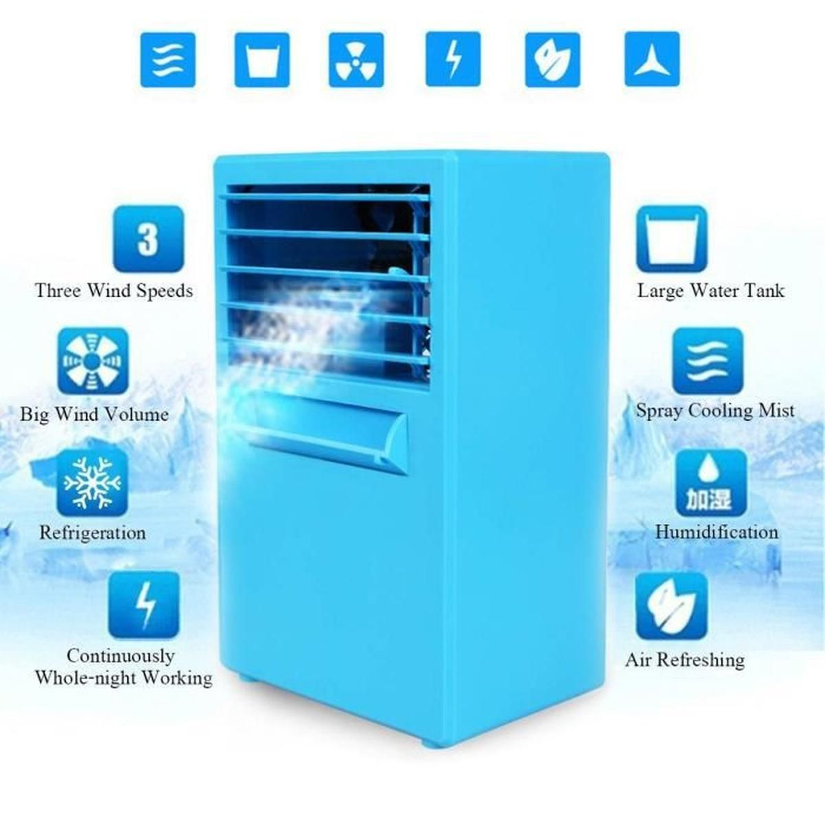 Refroidisseur D'air Mini Climatiseur Mobile Ventilateur intérieur Mini Climatiseur Pour Chambre
