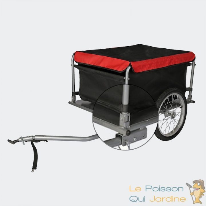 Remorque De Vélo Repliable – Avec Barre De Traction – 65 intérieur Barre De Traction Jardin