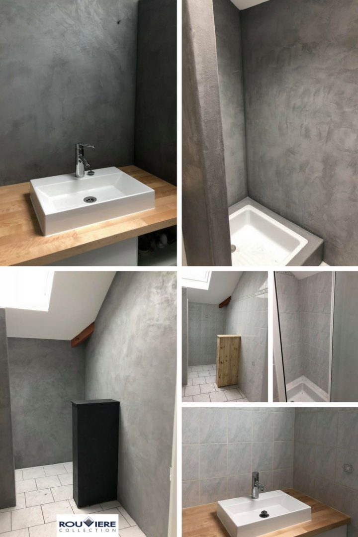 Rénovation D'une Salle De Bains Avec Application Directe Du à Beton Ciré Salle De Bain Leroy Merlin