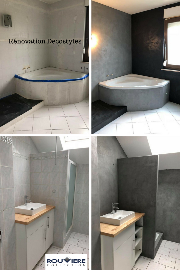 Rénovation D'une Salle De Bains Avec Application Directe Du dedans Rénover Carrelage Salle De Bain