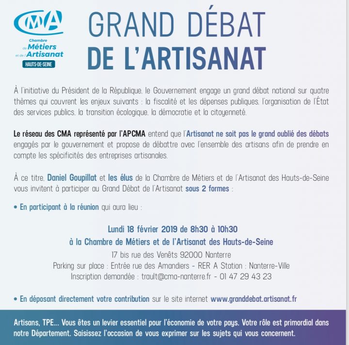 Réunion "grand Débat De L'artisanat" Organisée Par La Cma92 à Chambre Des Metiers Nanterre Réunion "grand Débat De L'artisanat" Organisée Par La Cma92 à Chambre Des Metiers Nanterre