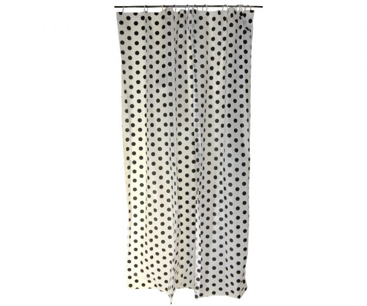 Rideau De Douche + Crochets Décor Uni À Pois Noir Epaisseur dedans Rideaux De Douche Pas Cher Rideau De Douche + Crochets Décor Uni À Pois Noir Epaisseur dedans Rideaux De Douche Pas Cher