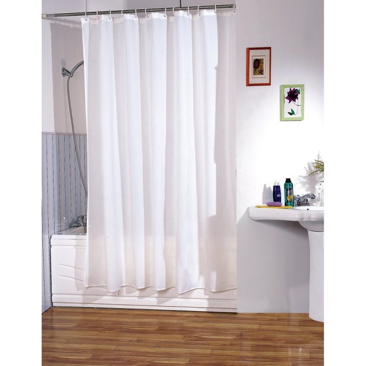 Rideau De Douche Msv En Polyester 180 Cm X 200 Cm Blanc avec Rideau De Douche 120X200