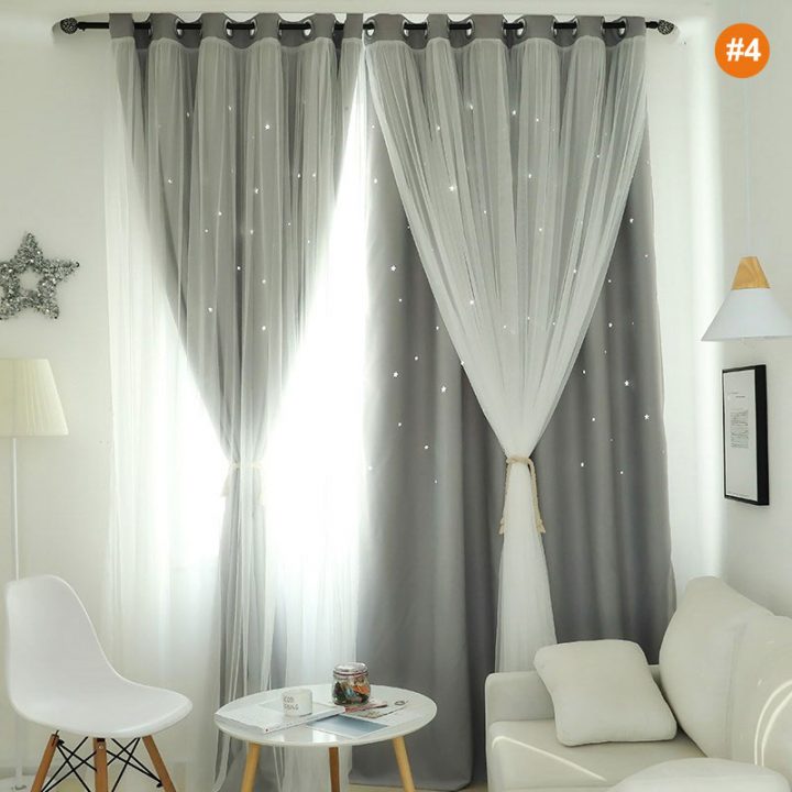 Rideau Occultant Avec Voilage Ajouré Étoile Couleur Pure 2 destiné Voilage Chambre Fille Rideau Occultant Avec Voilage Ajouré Étoile Couleur Pure 2 destiné Voilage Chambre Fille