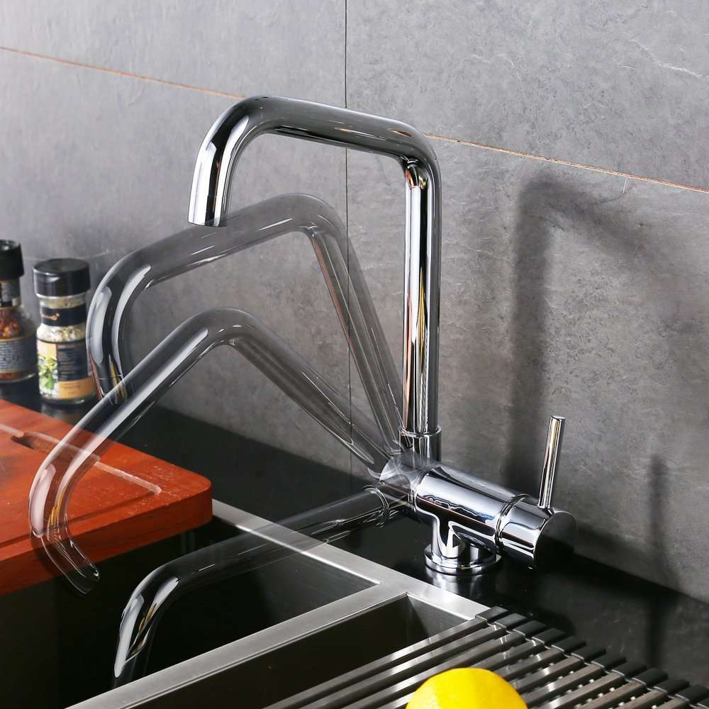 Robinet De Cuisine Mitigeur Sous Fenêtre Pliable Rabattable Bec Rotatif  Pivotant Chromé serapportantà Robinet Pliable Sous Fenetre
