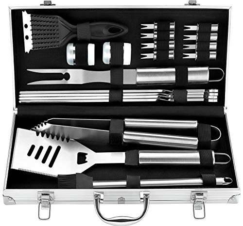 Romanticist Kit Barbecue – 20 Pc En Acier Inoxydable tout Ustensile De Jardin Romanticist Kit Barbecue – 20 Pc En Acier Inoxydable tout Ustensile De Jardin