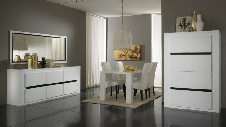 Salle A Manger Avec Miroir | Salle À Manger Complète, Buffet dedans Meuble Bas Salle À Manger