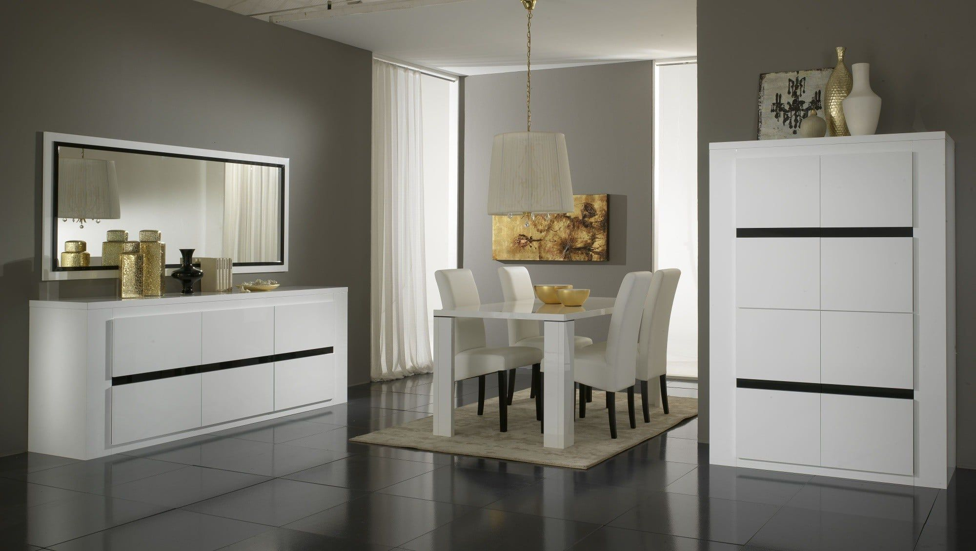 Salle A Manger Avec Miroir Salle À Manger Complète, Buffet dedans