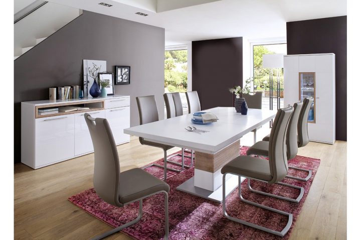 Salle À Manger Blanche & Bois Contemporaine Pour Salle À Manger destiné Armoire De Salle À Manger