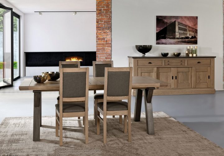 Salle À Manger – Chêne Massif – Contemporaine | Ensemble avec Salle A Manger En Chene Massif Moderne