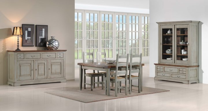 Salle-A-Manger-Chene-Patine-Grise-Angers-Meubles-Boisetdeco encequiconcerne Salle A Manger En Chene Massif Moderne