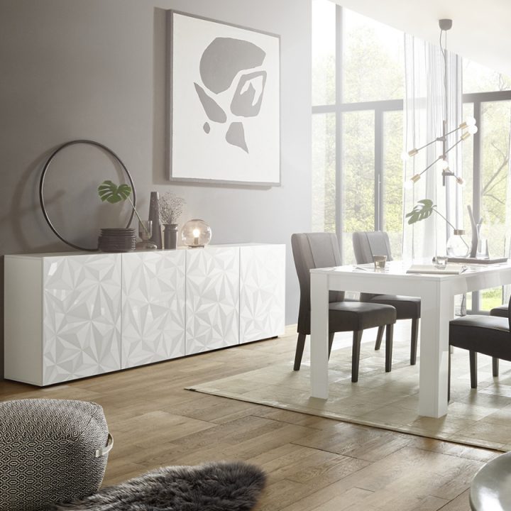 Salle A Manger Complete Design, Salle A Manger Blanc Laqué dedans Buffet De Salle A Manger Laque Blanc