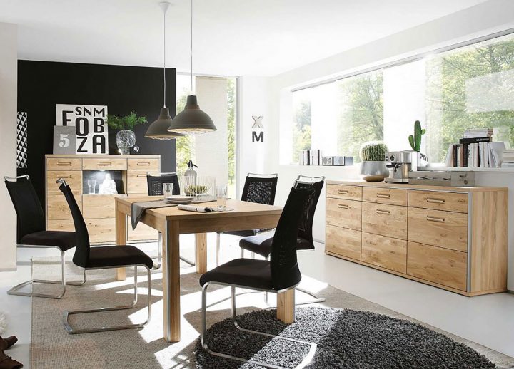 Salle À Manger Complète En Bois Chêne Massif Pour Salle À Manger destiné Salle A Manger En Chene Massif Moderne