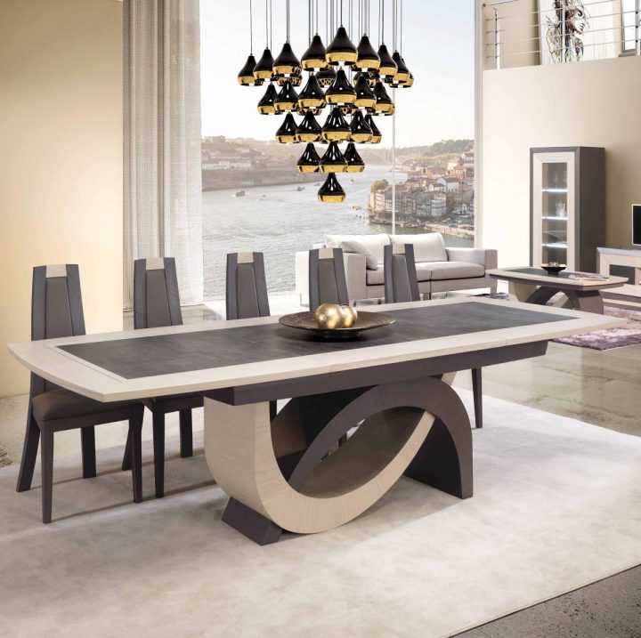 Salle À Manger Contemporain Chêne Massif Et Céramique Pardda à Salle A Manger En Chene Massif Moderne