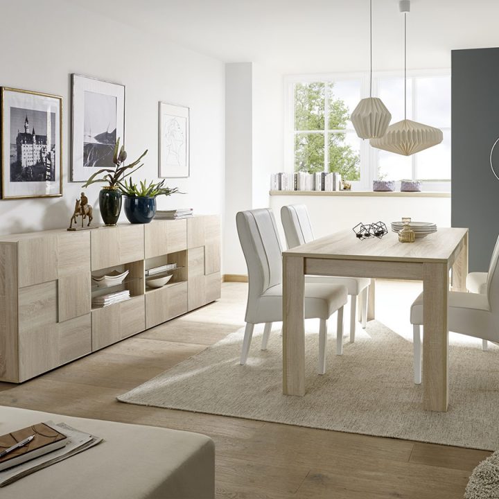 Salle À Manger Contemporaine Buffet + Table 180 Couleur destiné Buffet Salle À Manger Pas Cher