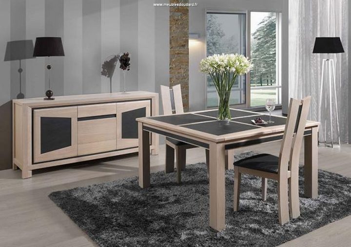 Salle À Manger Contemporaine En Chêne Blanchi Libellule pour Salle A Manger En Chene Massif Moderne