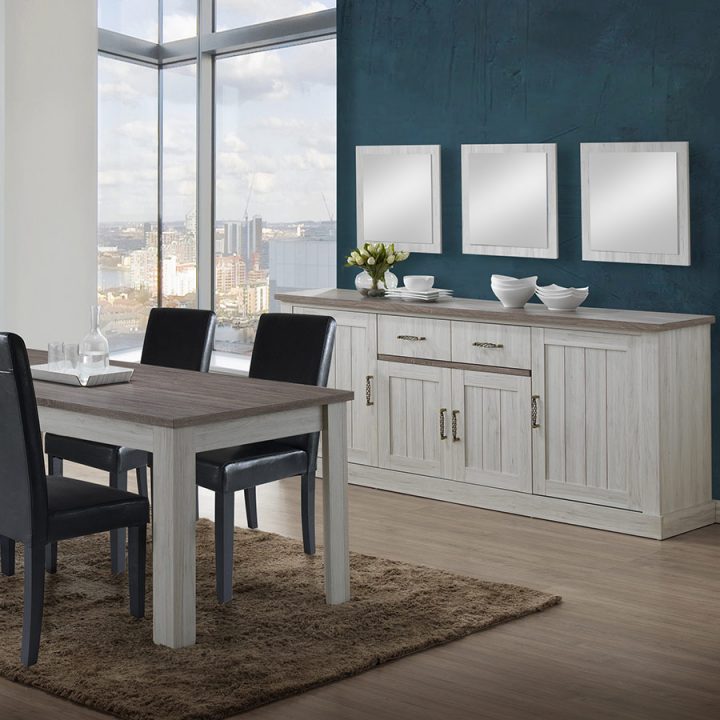 Salle À Manger Couleur Chêne Clair Et Marron Emina avec Meuble Salle À Manger Contemporain