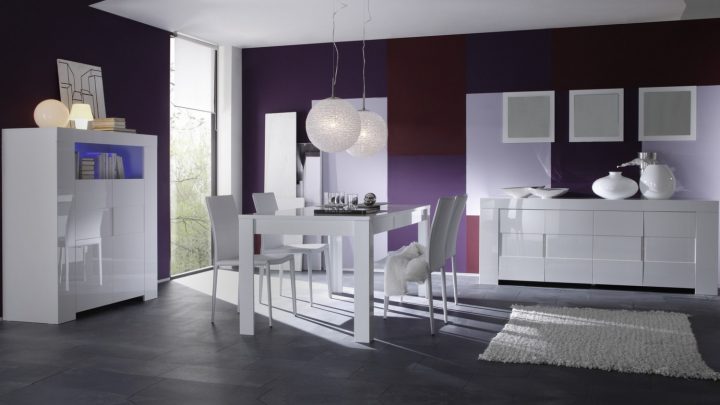 Salle À Manger Design Complète Konrad Laquée Blanche avec Buffet De Salle A Manger Laque Blanc