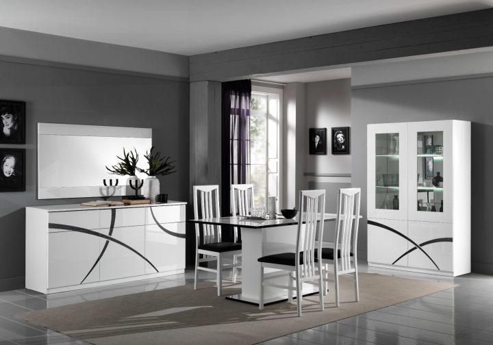 Salle À Manger Laqué Blanc Milano à Buffet De Salle A Manger Laque Blanc