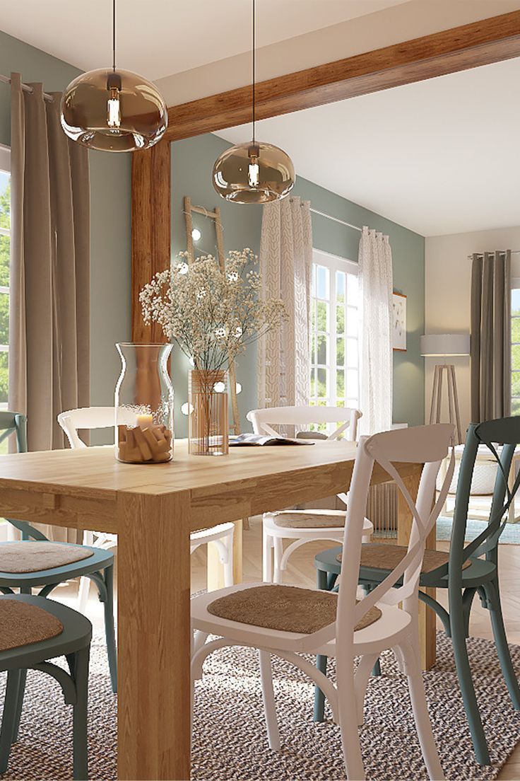 Salle À Manger Style Charme | Charming Dining Room, White dedans Salla A Manger
