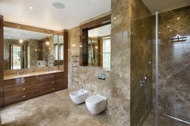 Salle De Bain Moderne Marron Beige destiné Salle De Bain Beige Et Marron