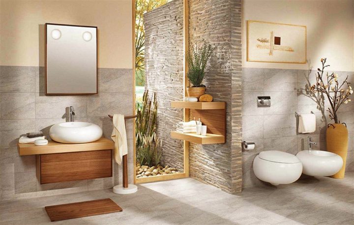 Salle De Bain Zen : 38 Idées Décos Natures Et Chaleuseuses avec Modèle Salle De Bain Moderne