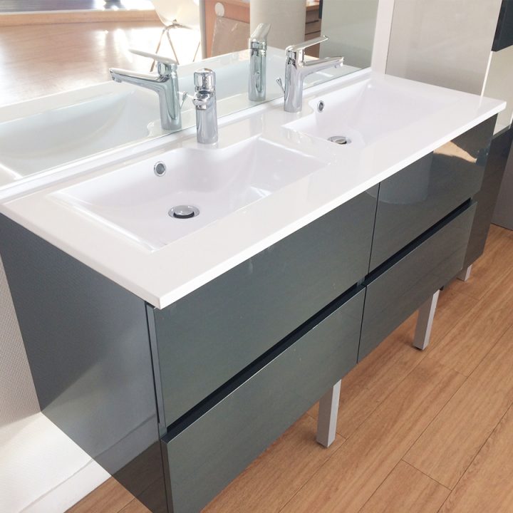 Salle De Bains – Meuble Design Par Cher À Saisir ! encequiconcerne Meuble Double Vasque 140 Cm