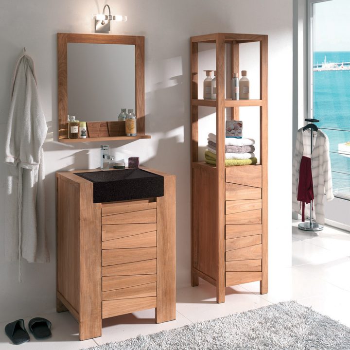 Salle De Bains Solo avec Meuble Salle De Bain À Poser Au Sol