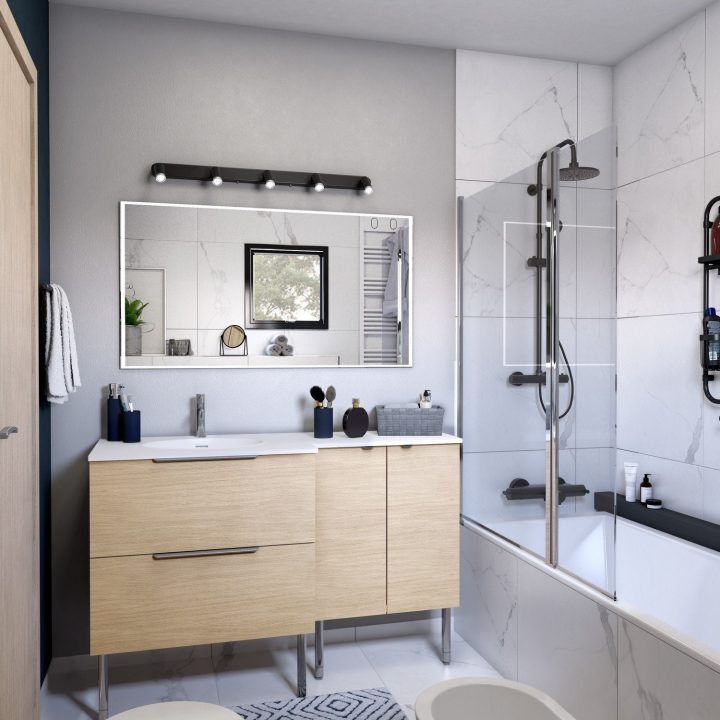 Salles De Bains Modernes : Styles Et Tendances | Leroy Merlin serapportantà Salle De Bain Compacte