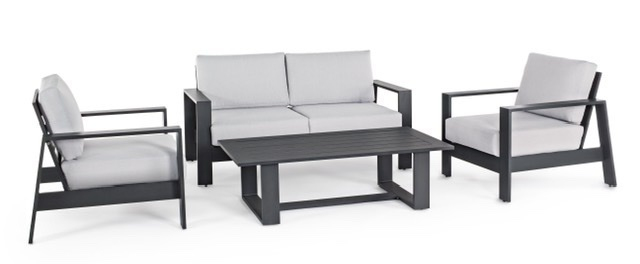 Salon Bas De Jardin Aluminium Ambiancedecojardin Nantes intérieur Salon Bas De Jardin Naxos Aluminium Gris, 9 Personnes