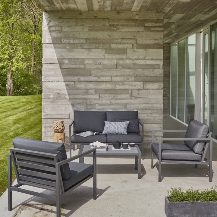 Salon Bas De Jardin Niagara Aluminium Gris, 4 Personnes destiné Salon De Jardin Leroy Merlin Resine Salon Bas De Jardin Niagara Aluminium Gris, 4 Personnes destiné Salon De Jardin Leroy Merlin Resine
