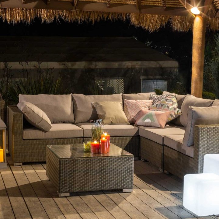 Salon De Détente D Extérieur En Rotin (Gris/Marron pour Salon De Détente Jardin