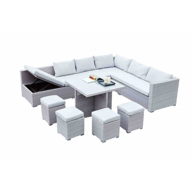 Salon De Jardin 10 Places En Résine Tressée + Table Haute intérieur Salon De Jardin Table Haute