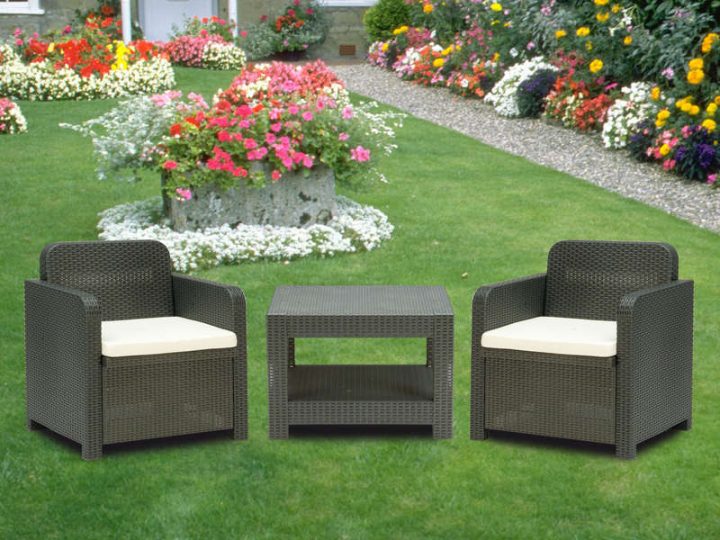 Salon De Jardin: 2 Fauteuils + 1 Table Basse Giglio à Destockage Salon De Jardin