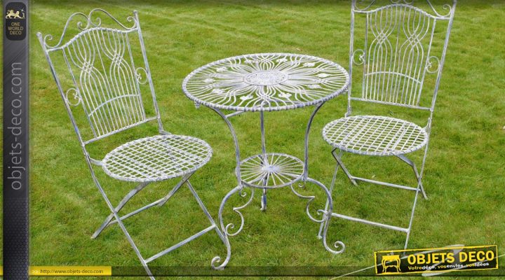 Salon De Jardin 2 Places Fer Forgé Et Métal Gris Antique serapportantà Décoration Jardin Fer Forgé Salon De Jardin 2 Places Fer Forgé Et Métal Gris Antique serapportantà Décoration Jardin Fer Forgé