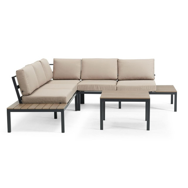 Salon De Jardin 6 Places, Canapé D'Angle Et Table Basse encequiconcerne Canapé D Angle De Jardin