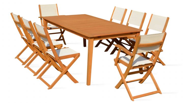Salon De Jardin 8 Places En Bois Table Et Chaise encequiconcerne Table De Jardin En Bois Avec Chaises