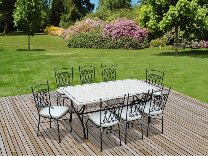 Salon De Jardin Alice S Garden Table 200Cm 8 Places serapportantà Salon De Jardin En Fer Forgé