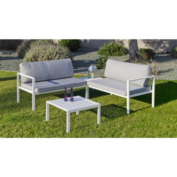 Salon De Jardin – Aluminium Blanc – Coussins Gris Clair destiné Salon De Jardin Intermarché Salon De Jardin – Aluminium Blanc – Coussins Gris Clair destiné Salon De Jardin Intermarché