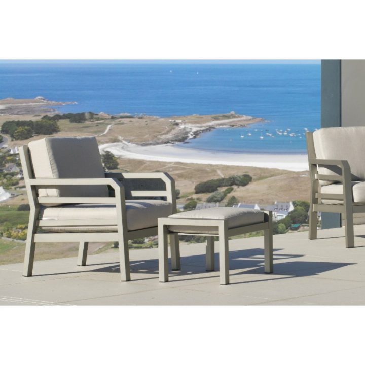 Salon De Jardin – Aluminium Champagne – Azenora Indoor encequiconcerne Salon De Jardin Polypropylène