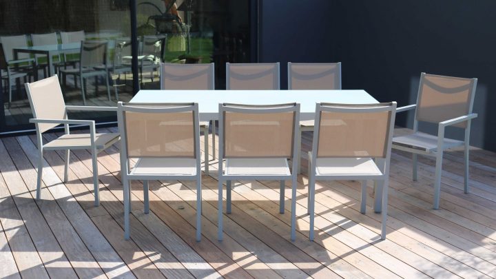 Salon De Jardin Aluminium Table De Jardin 8 Places serapportantà Salon De Jardin Aluminium 8 Places